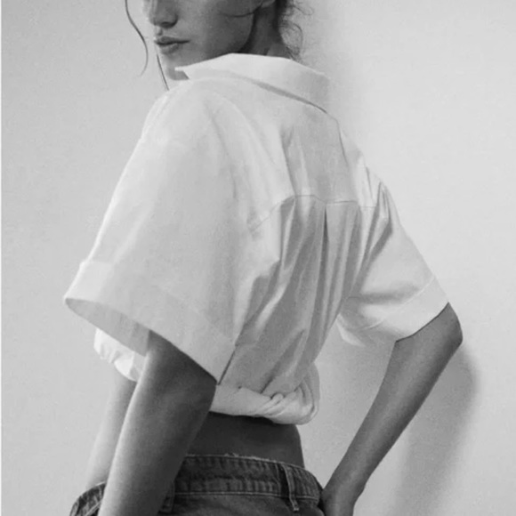 Zara linen crop shirt - Picture 3 of 3